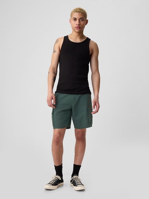 8″ Linen-Cotton Cargo Shorts