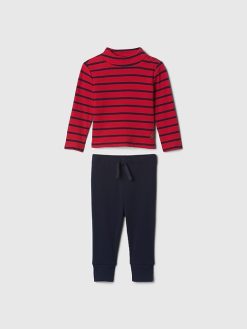 Baby Rib Mockneck Outfit Set