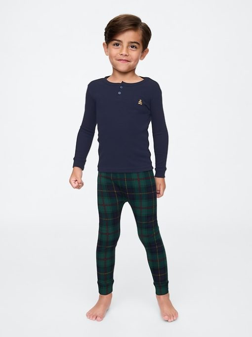 Baby & Toddler Organic Brushed Cotton Henley PJ Set