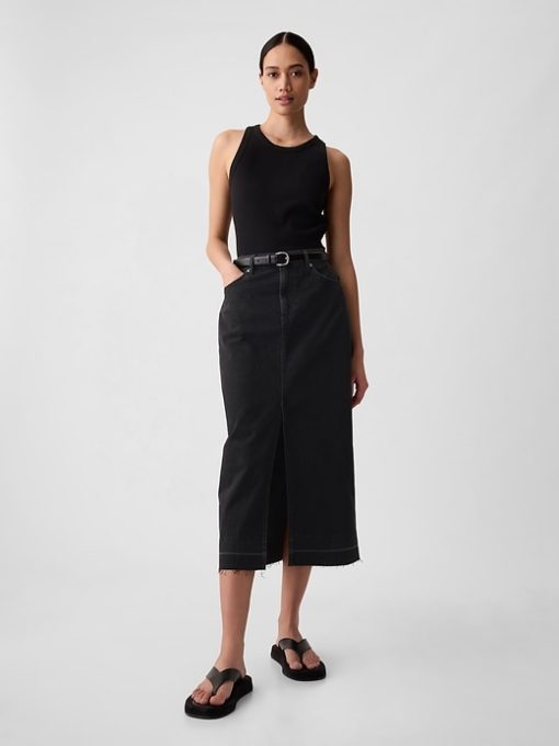 Denim Midi Skirt
