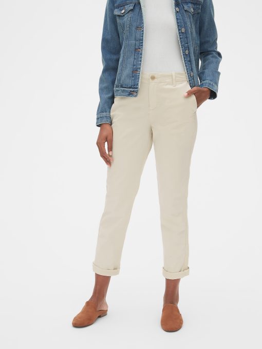 Girlfriend Twill Stripe Khakis