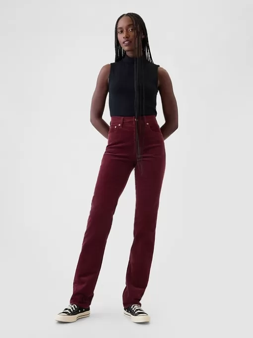 High Rise Corduroy ’90s Straight Pants