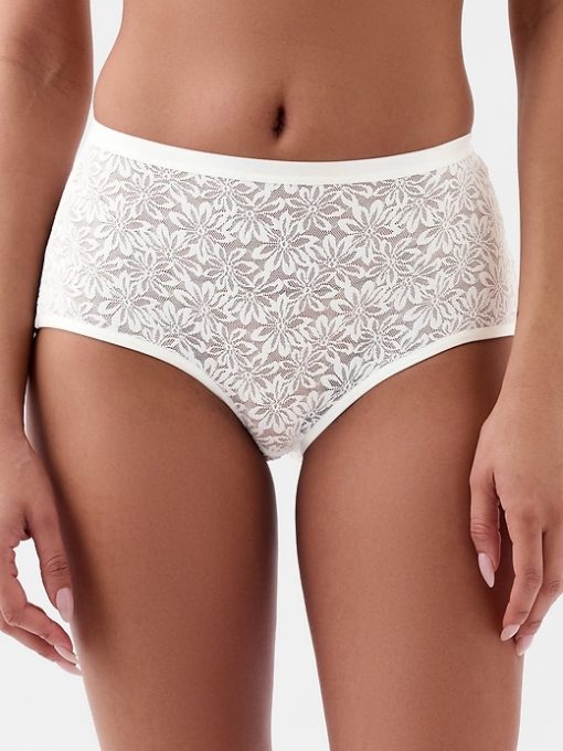 High Rise Floral Lace Brief