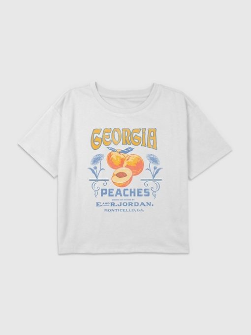 Kids Georgia Peaches Graphic Boxy Crop Tee