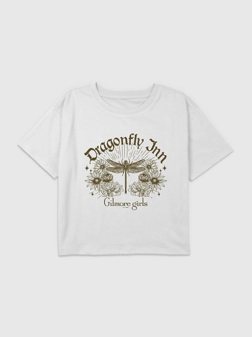 Kids Gilmore Girls Dragonfly Inn Graphic Boxy Crop Tee