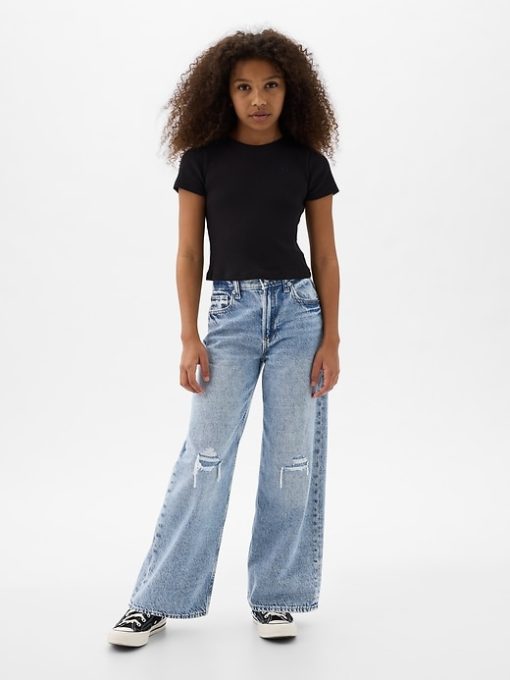 Kids Low Rise Stride Wide-Leg Jeans