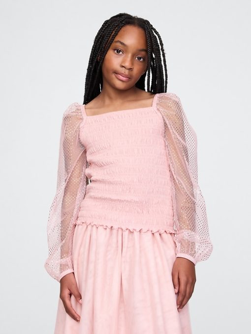 Kids Smocked Puff Sleeve Top
