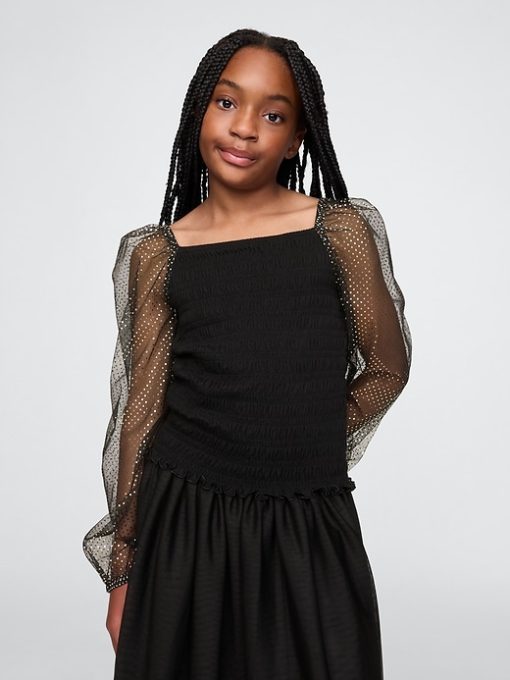 Kids Smocked Puff Sleeve Top