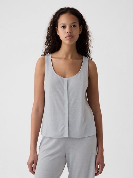 Linen-Blend PJ Tank Top