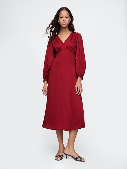 Satin Empire Midi Dress