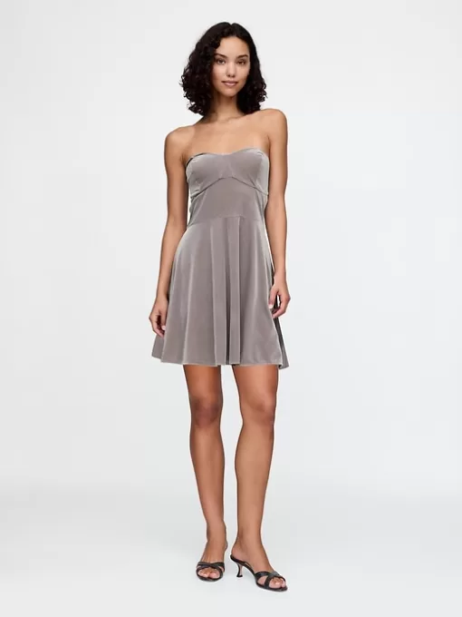 Strapless Velvet Mini Dress