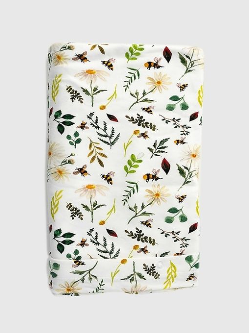 The Gilded Bird Wild Bee White Organic Cotton Toddler Duvet Cover and Pillow Case Set