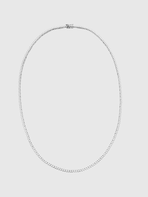 Thin Three Prong Tennis Necklace