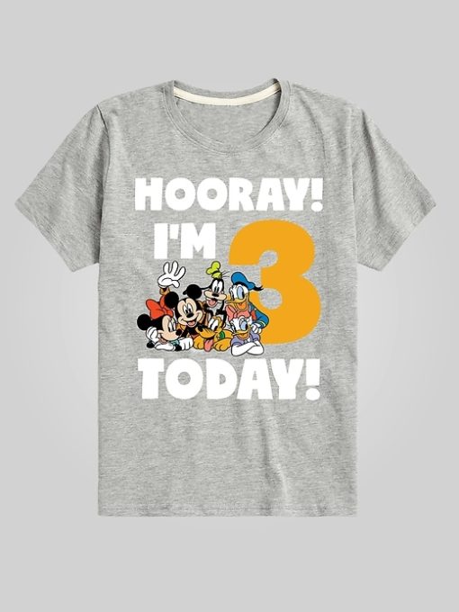 Toddler Disney Hooray I’m 3 Today Graphic Tee
